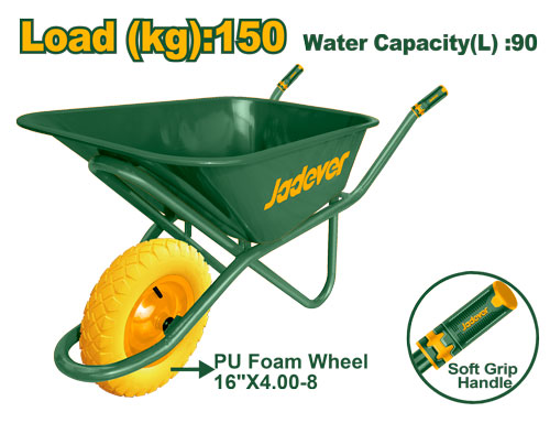 Wheelbarrow 6 cu.ft. Steel Tray Flat-Free Tire Steel Handle