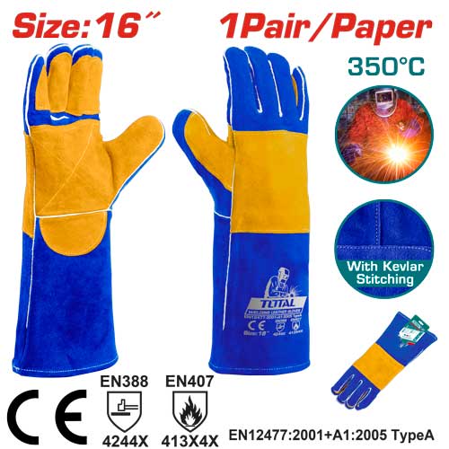 16" Welding leather gloves