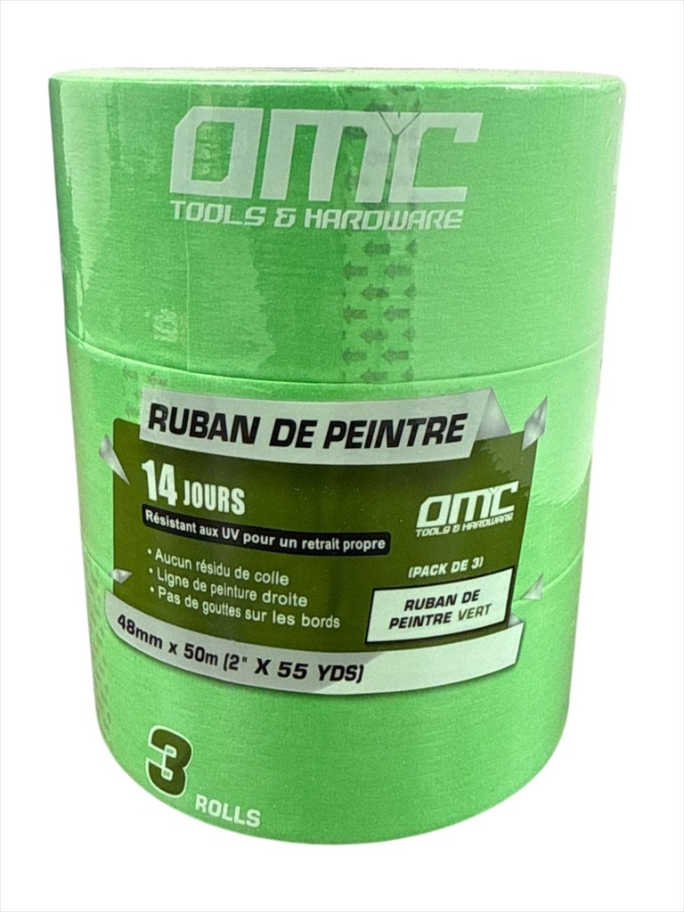 2"x55 YDS (48MMx50M) Green Painter's Tape (3-Pack)