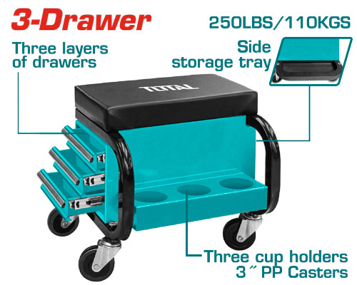 3-Drawer Heavy Duty Creeper seat