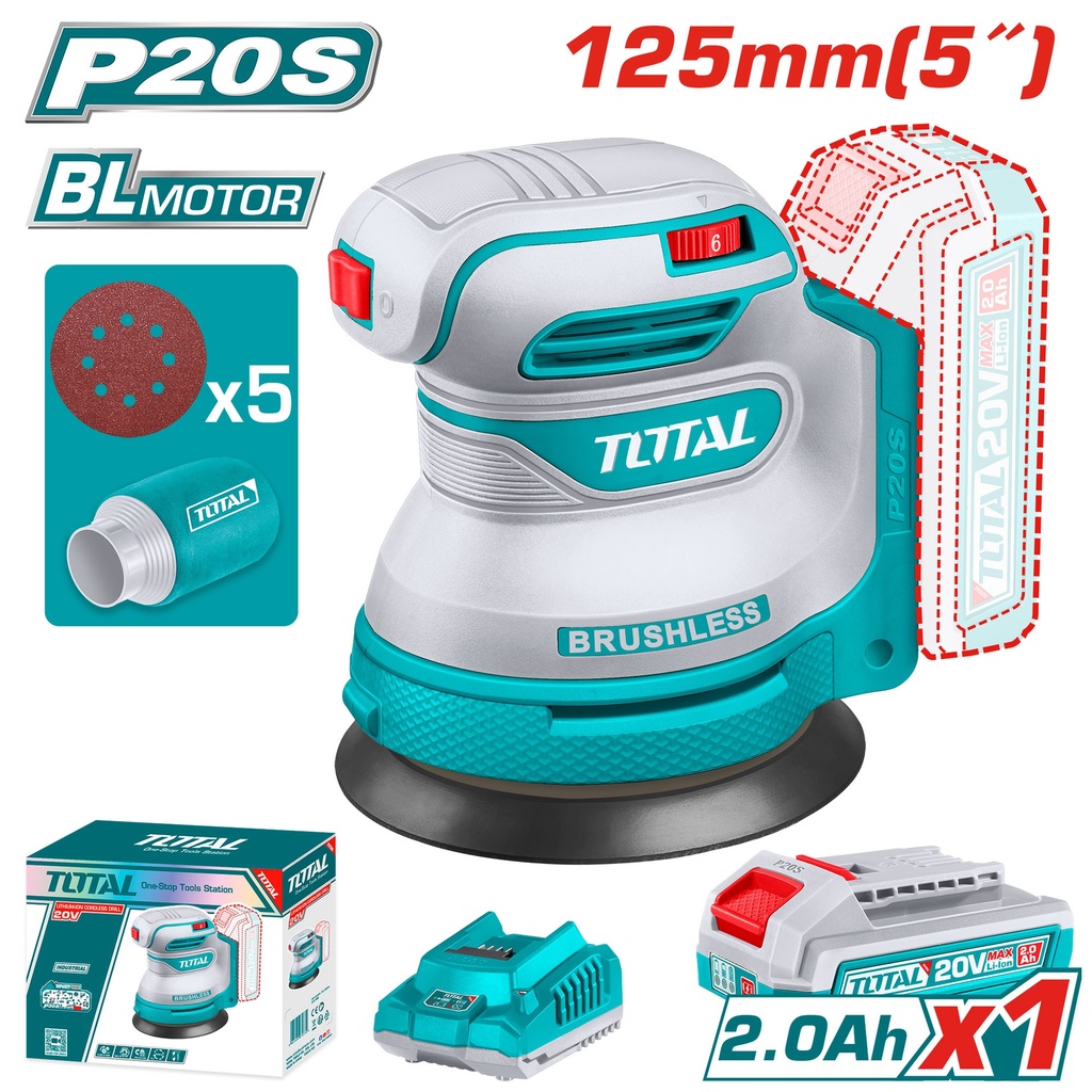5" lithium-ion random orbit sander ensemble 1 batterie+1 chargeur