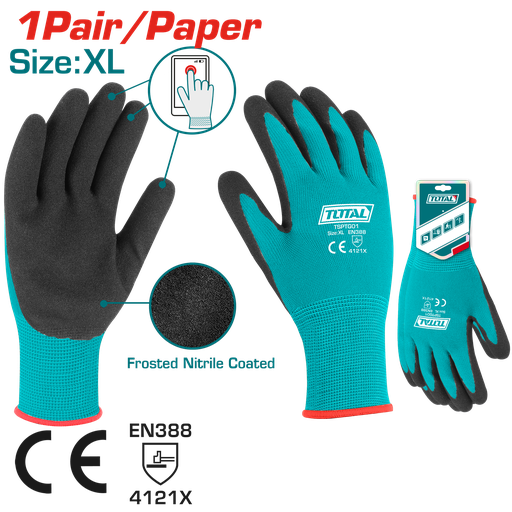 [TSPTG01] Nitrile frosted coated gloves XL