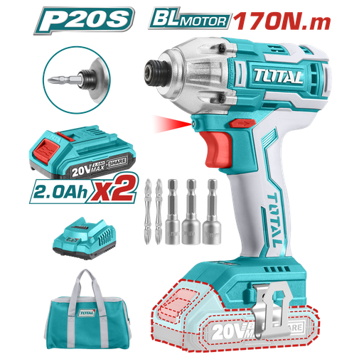 [TIRLI2002A1-BC2] 20vx4ah lithium-ion ensemble visseuse à chocs 1 batterie+1 chargeur