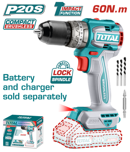[TIDLI20608A1-BC2] 20VX4.0AH  Lithium-Ion Hammer drill Combo 1Battery+1Charger