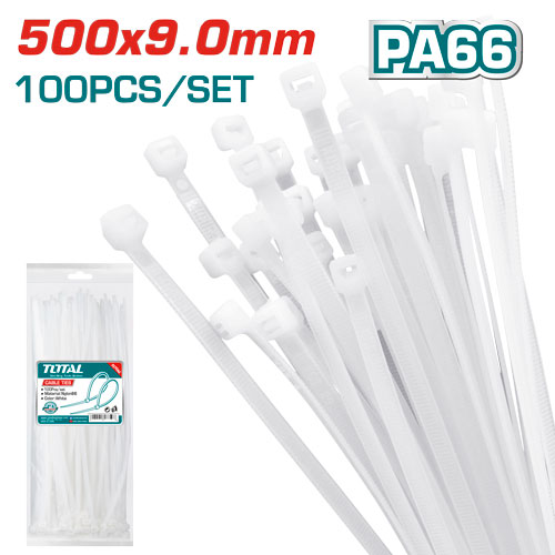 [THTCT5001] 20" Nylon Cable Ties White (100-Pack)