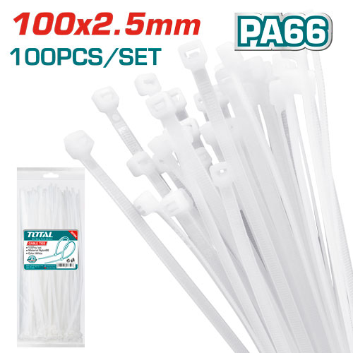 [THTCT1001] 4" Nylon Cable Ties White (100-Pack)
