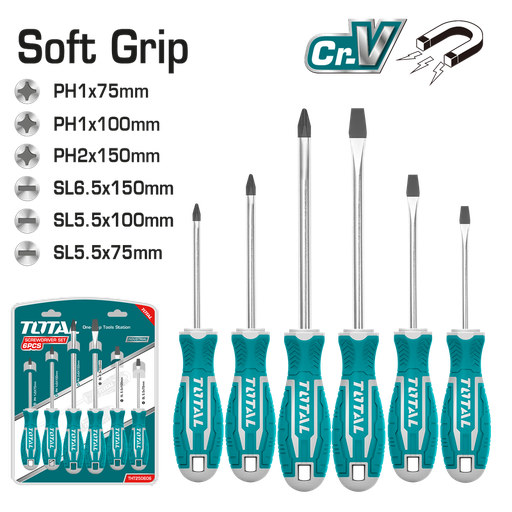 [THT250606] 6 Pcs Industrial screwdriver set