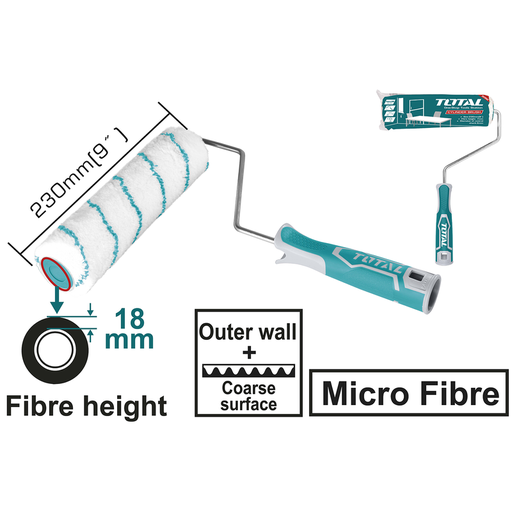 [THT8593D] 9" brosse cylindrique (outer wall) microfibre