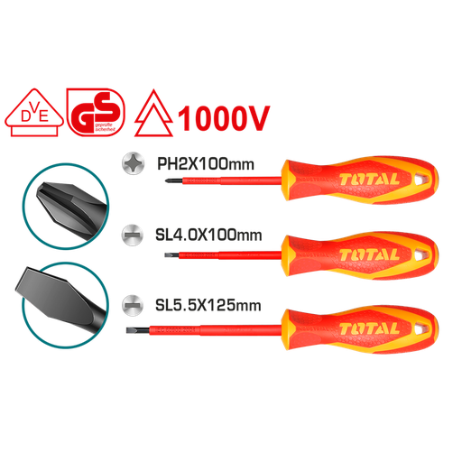 [THTIS036] 3 Pcs insulated screwdriver set (VDE Certified)