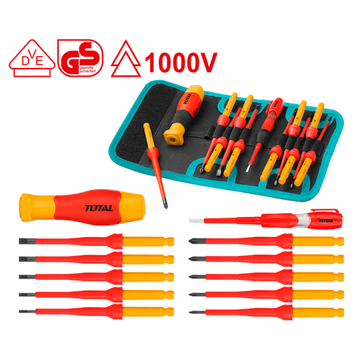 [THKISD1201] 12 pcs jeu de tournevis isolés interchangeables (VDE)