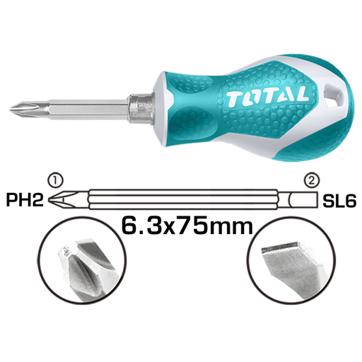 [THT250216] 2 in 1 short screwdriver set