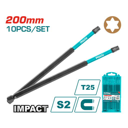 [TACIM16T2583] 10 PCS/Set T25x8" Impact Torx Screwdriver bit