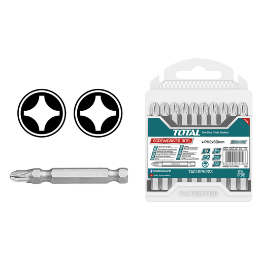 [TAC16PH223] Ph2x2" 10pcs screwdriver bit set