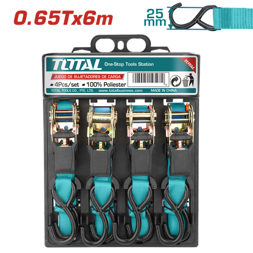 [THTRS065606] 4 PCS 20'X1"X1433LB Ratchet strap set