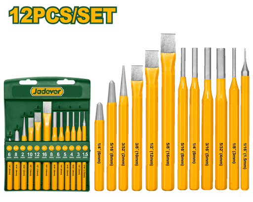 [JDCC8312] 12 Pcs Cold chisel and punch set