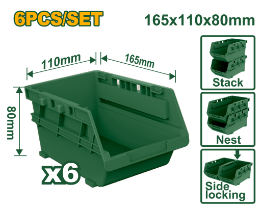 [JDTB8336] 6Pcs Storage bins set (6-1/2"X4-3/8"X3")