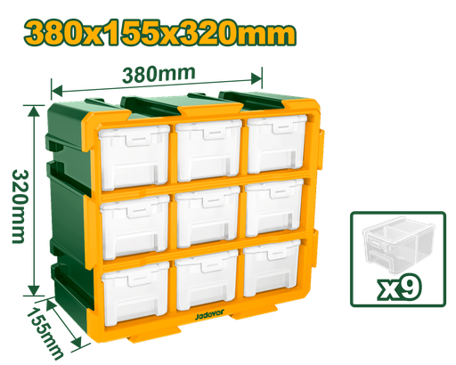 [JDTB8331] 15"x6-1/4"x12-3/4" Modular storage tower with 9 storage bins