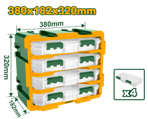 [JDTB8344] 15"x7-1/4"x12-3/4" Modular storage tower with 4 organizers