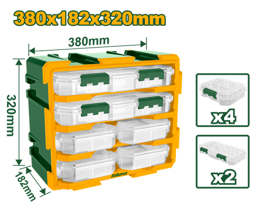 [JDTB8346] 15"x7-1/4"x12-3/4" Modular storage tower with 6 organizers