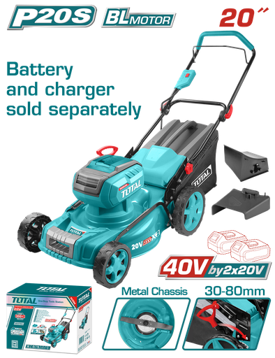 [TLMLI4020] 40VX20" Lithium-Ion Lawn Mower Combo(Including2X5.0Ah&Dual Charger)