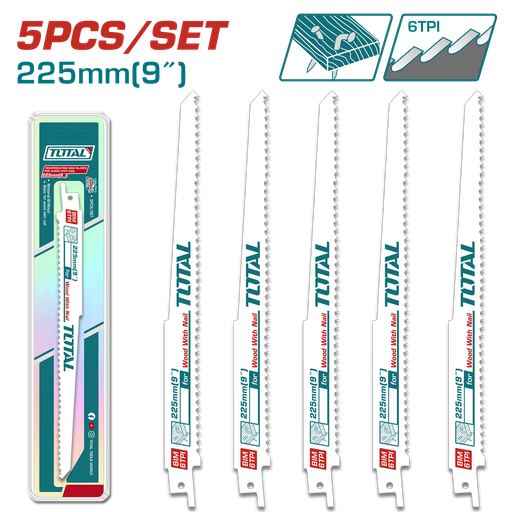 [TRSB1111DF] Lames de scie alternative 5PCSX9" pour le bois avec jeu de clous