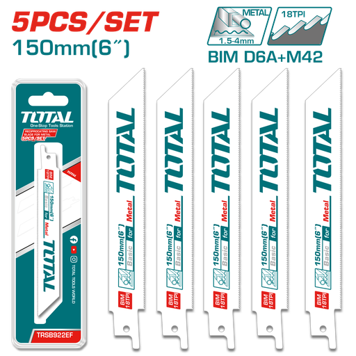 [TRSB922EF] 5PCSX6"  Reciprocating saw blades for metal set