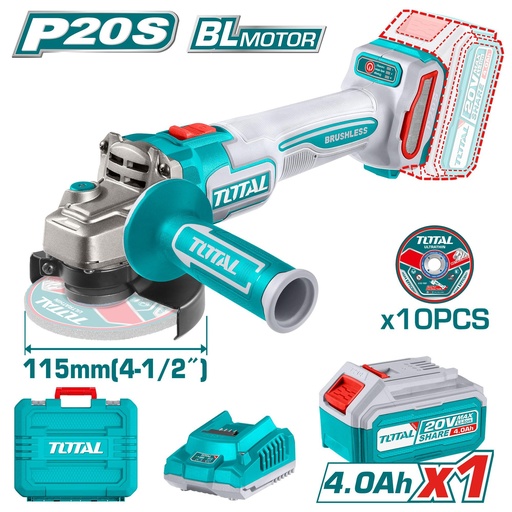 [UTAGLI211541] 20VX4-1/2" Cordless angle grinder kit(1Battery+1Chager)