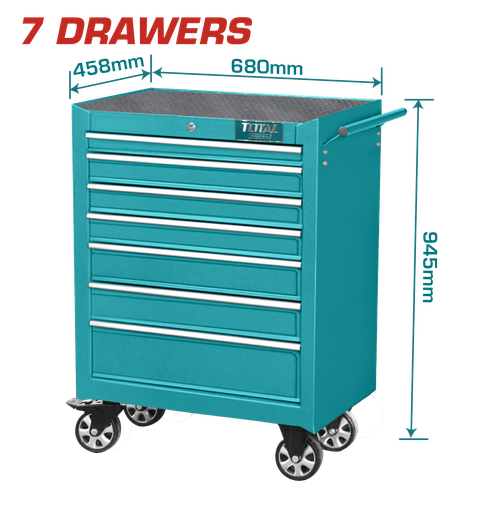 [THRC02071P] 27"x18"x38" Industrial Tools roller cabinet 7 Drawers