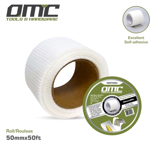 [ODMT5050] 2"(50mm)x50ft Self-adhesive fiberglass drywall tape