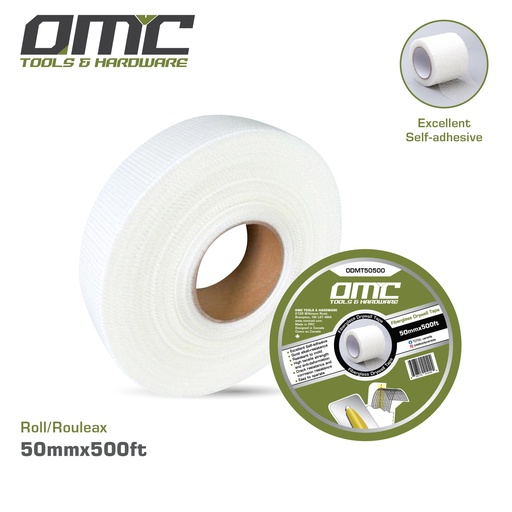 [ODMT50500] Ruban adhésif pour cloisons sèches en fibre de verre, 2"(50mm) x 500'