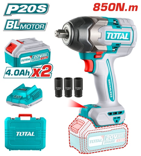 [UTIWLI2085] 20VX627ft-lbs Cordless impact wrench combo