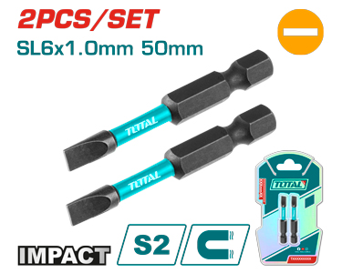 [TACIM71SL650] 2PCS SL6X1.0mmX50mm  Impact screwdriver bits set