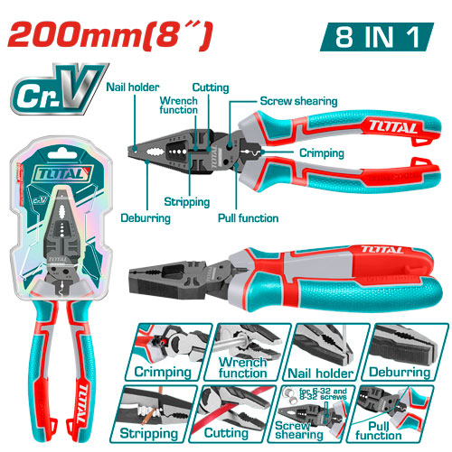 [THTMF186] 8" 8-in-1 Multi-function Combination plier