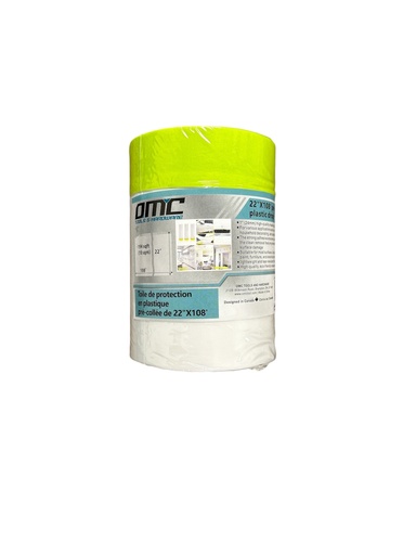[OPPDC5533] Toile de protection en plastique pré-collée de 22"X108'