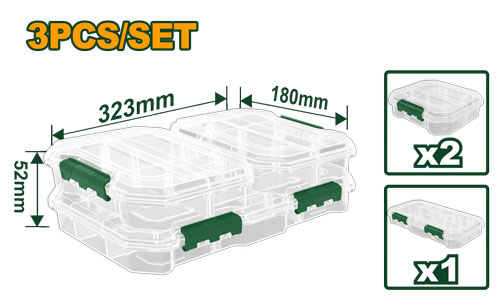 [JDTB8343] 3 Pcs Transparent organizers set