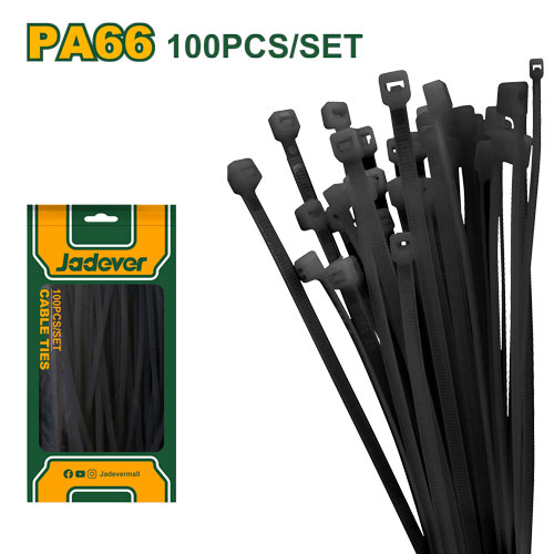 [JDTEB535048] 14" Nylon Cable Ties Black (100-Pack)
