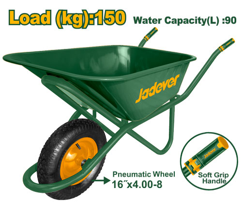 [JDWB8F01] Wheelbarrow 6 cu.ft. Steel Tray Pneumatic Tire Steel Handle