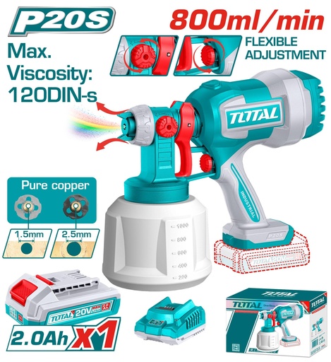 [UTSGLI20042] 20V Lithium-Ion spray gun Combo (1Battery+1Charger)
