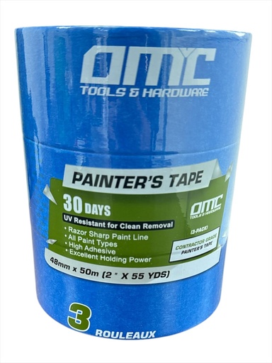 [OPTWB48504] Ruban de peintre bleu de qualité professionnelle 2" x 55 YDS (48 mm x 50 m) (Paquet de 3)