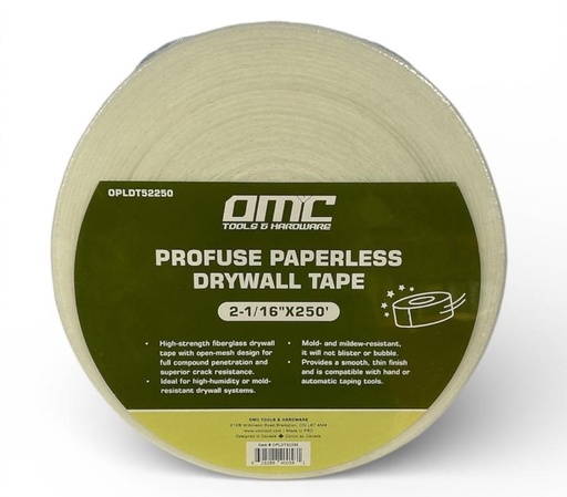 [OPLDT52250] Ruban adhésif pour cloisons sèches sans papier ProFuse 2-1/16 x 250 pi